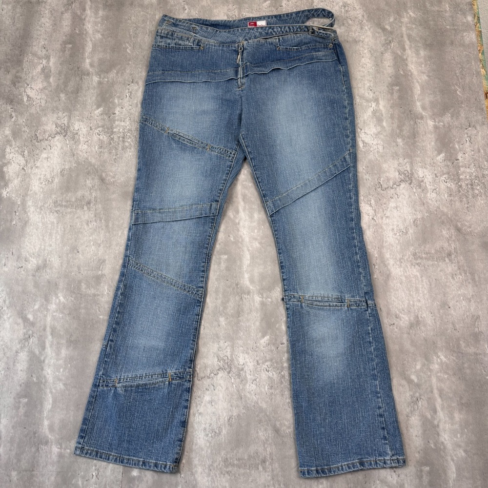 Pepe London Jeans Womens 34 Low Rise Flare Jeans Moto Panel Baddie Vintage Y2K